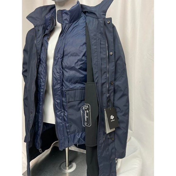 NWT! GYMAX MEN'S 3 IN 1 ALL TERRAIN PARKA NAVY  X-LARGE - Picture 4 of 10